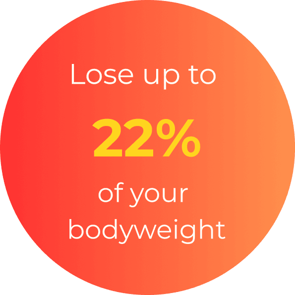 Lose up to 22% of your body weight